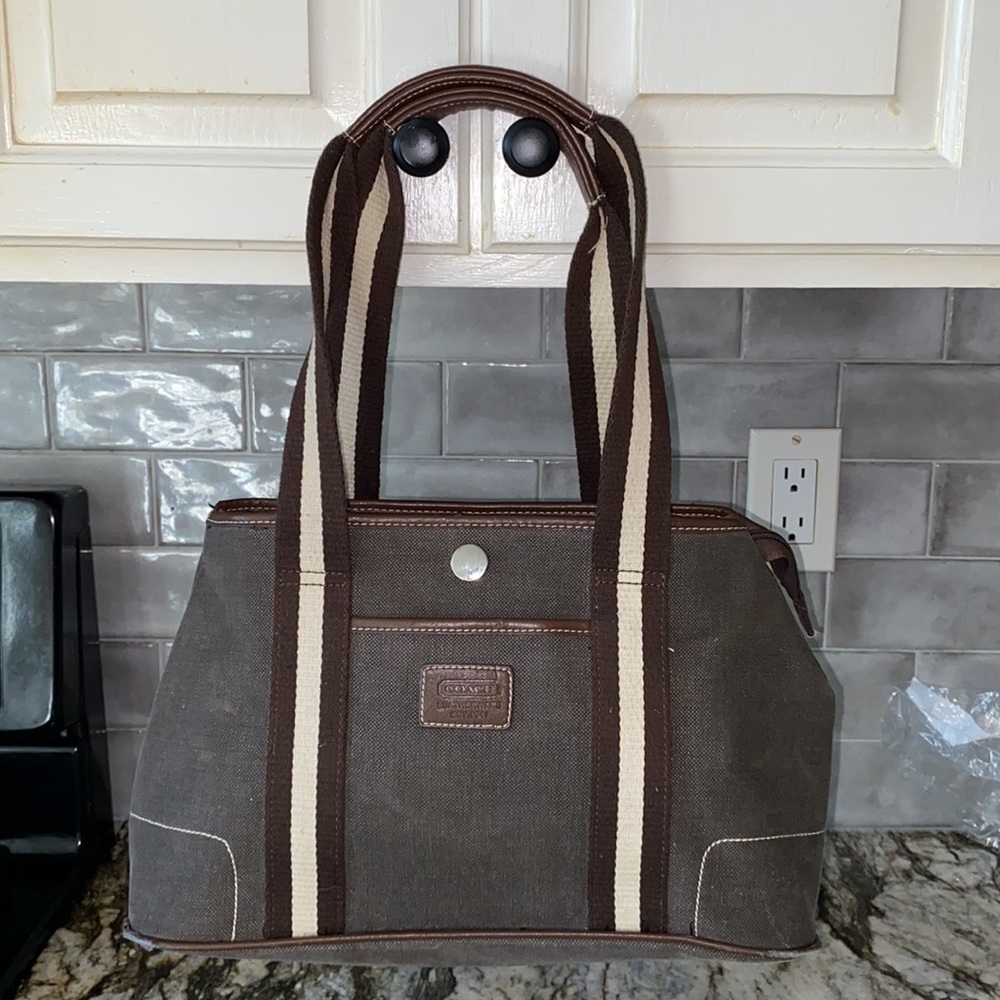 Coach Brown canvas tote bag